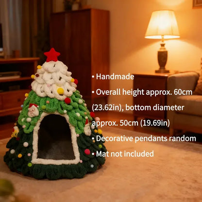 Christmas Tree Cat House & Cosy Bed