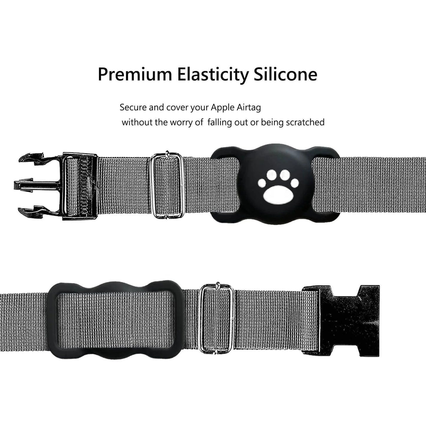 GlowPaw Silicone AirTag Holder for Cat & Dog Collars