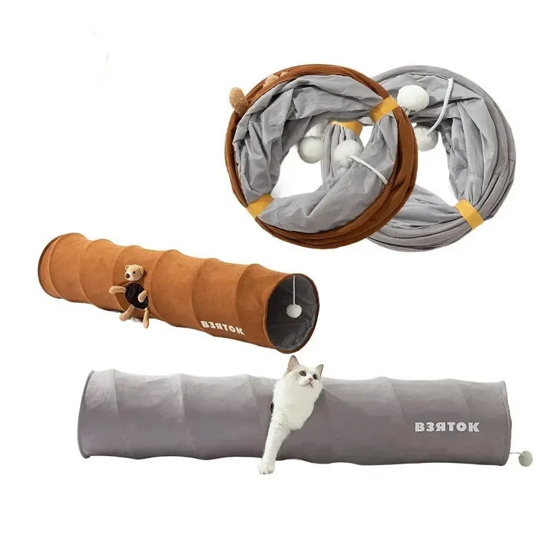 Foldable Cat Tunnel & Cozy Bed – Fun, Spacious & Easy to Store