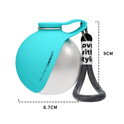 HydraPaw 2-in-1 Stainless Steel Pet Water Bottle Bowl | Portable Leak-Proof Dog Travel Kettle