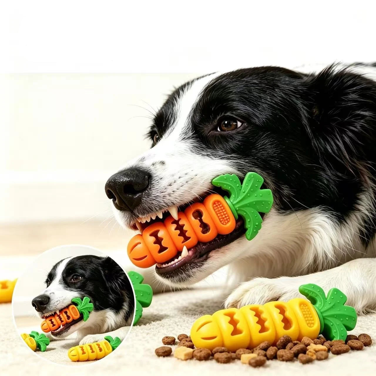 Carrot Dog Chew Toy & Interactive Slow Feeder