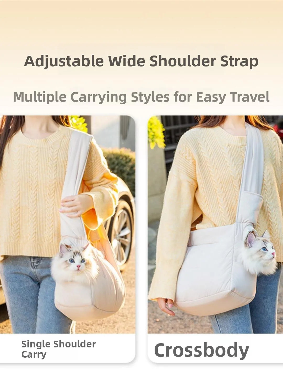 CozyCarry Winter Warm Crossbody Pet Carrier Bag