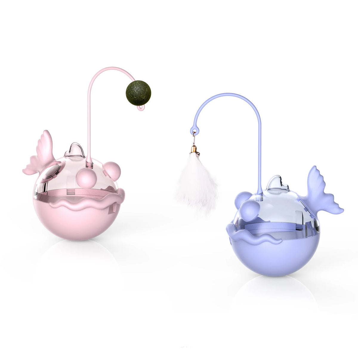 Interactive Tumbler Cat Toy – Food Dispenser, Catnip & Feather