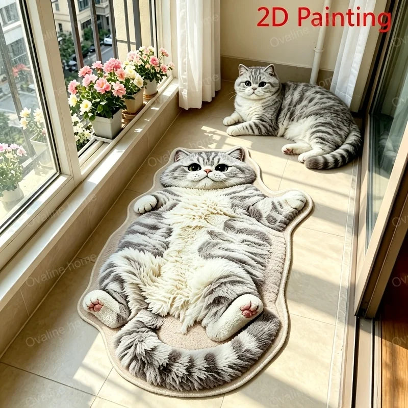 Chubby Tabby Cat Shaped Rug 🐱🤎