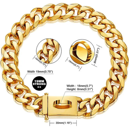 19mm Cuban Link Dog Collar