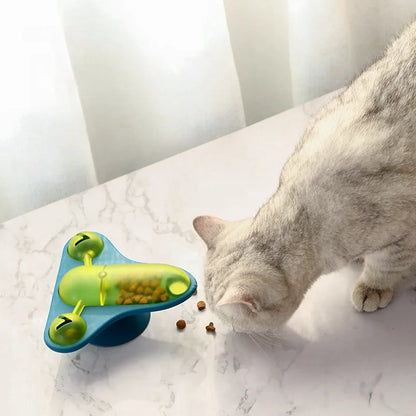 SpinChase Cat Teaser Toy – Spinning Aircraft Treat Dispenser for Cats