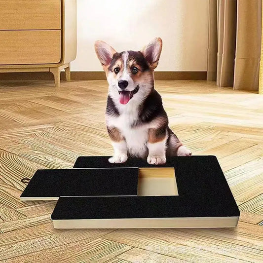 Dog Nail Scratch Board with Built-in Treat Box – Natural Nail Filing & Fun Scratching