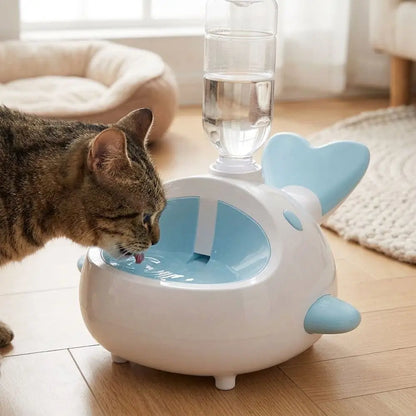 Whale-Shaped Gravity Pet Water Dispenser 🐳💧