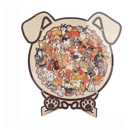 Cat or Dog Shaped Wooden Jigsaw Puzzle