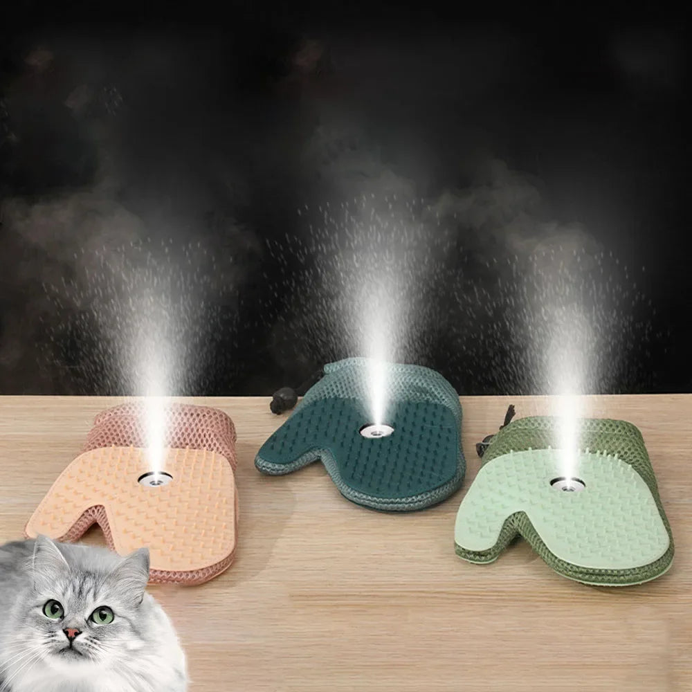 MistGroom Pet Spray Glove Brush for Cats & Dogs | Steam Grooming Hair Removal Mitt