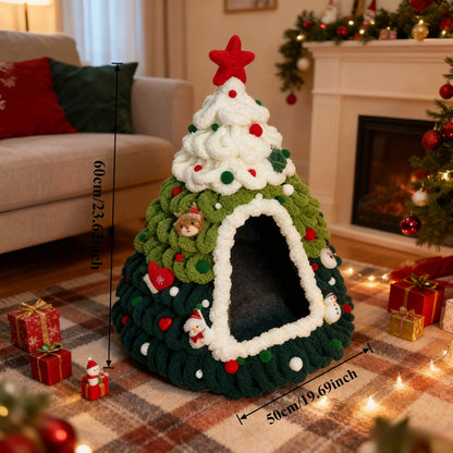 Christmas Tree Cat House & Cosy Bed
