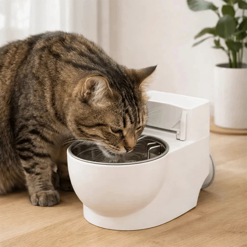 Funny Toilet-Shaped Cat Water Bowl