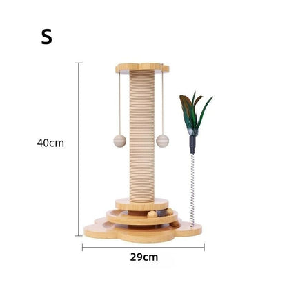 Solid Wood Cat Turntable & Scratching Tower