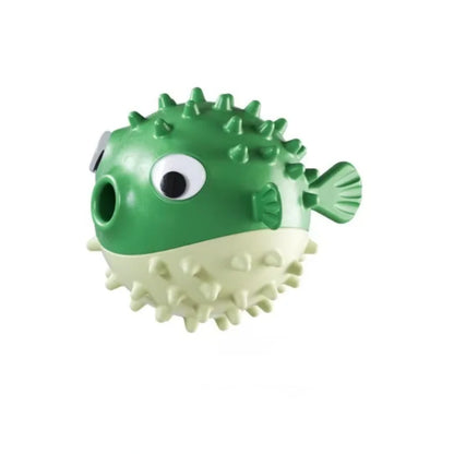 Bouncing Fish Dog Toy – Interactive Treat &amp; Sound Ball