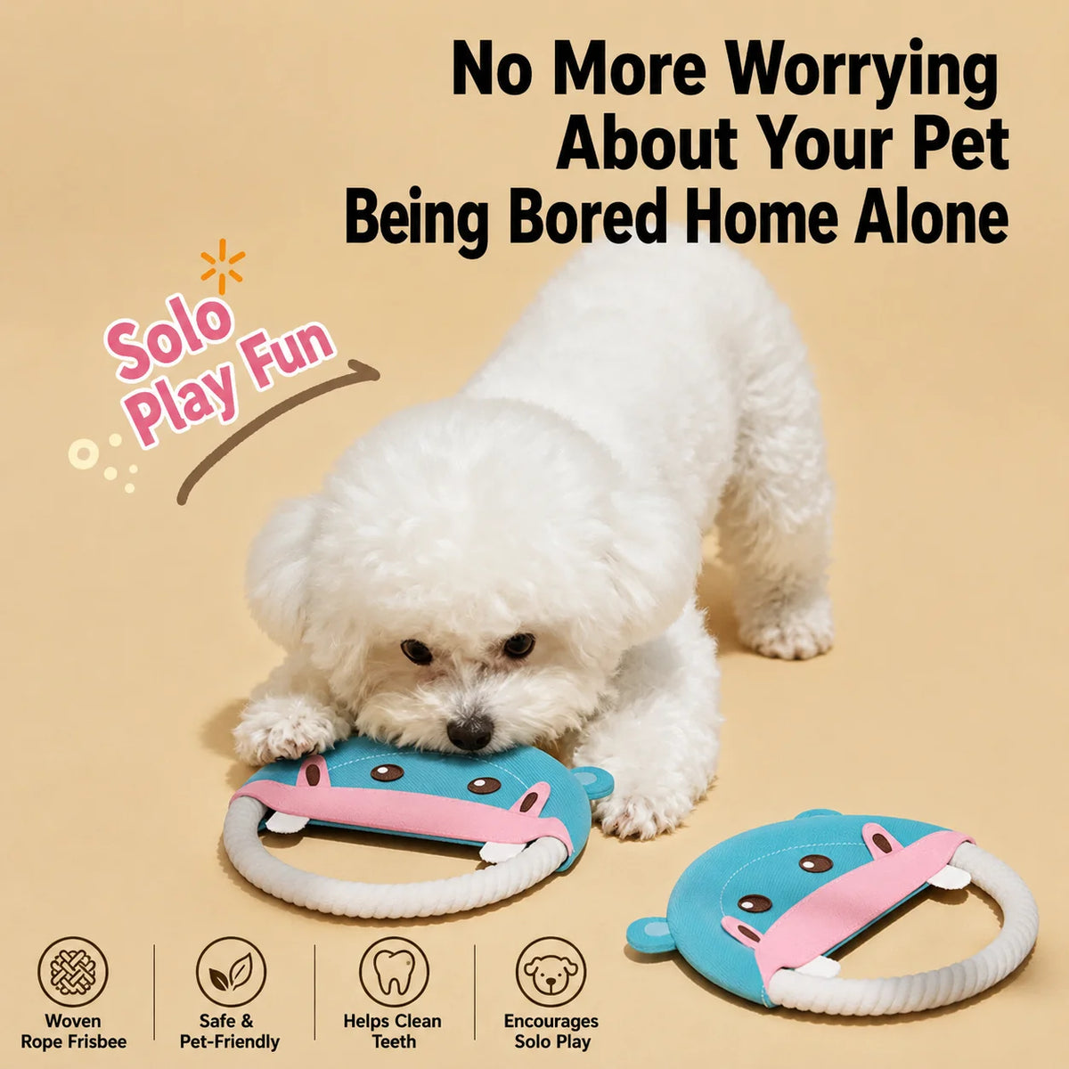 Soft Woven Rope Dog Frisbee