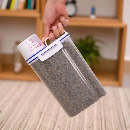 Dog & Cat Food Storage Container with Measuring Cup