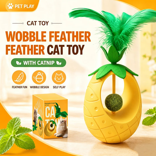 Interactive Cat Wobbler Teaser Wand – Catnip Toy