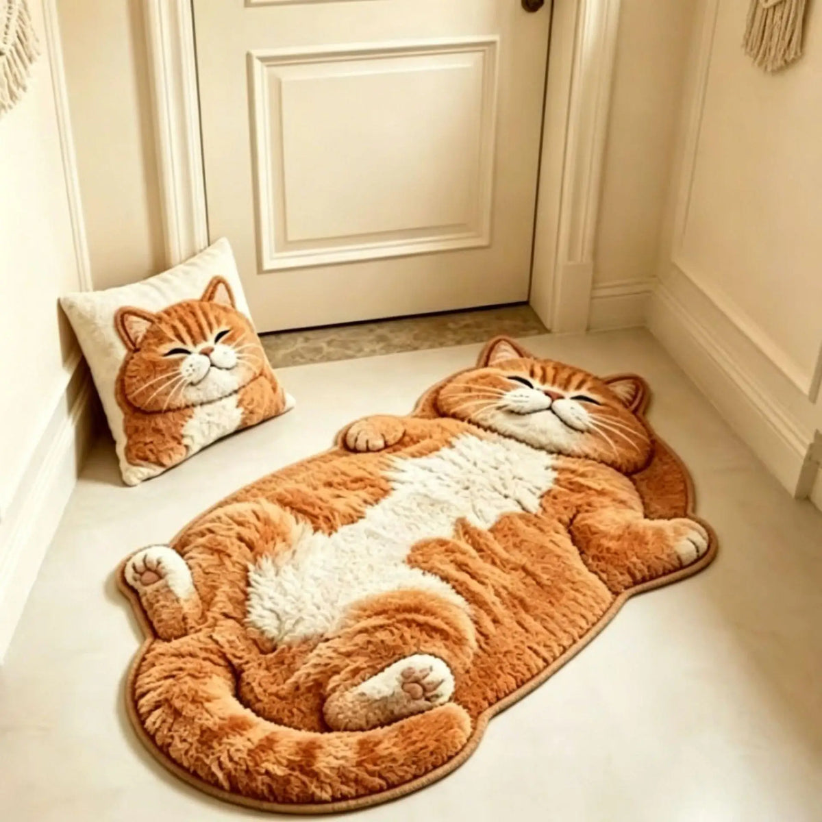 Chubby Tabby Cat Shaped Rug 🐱🤎