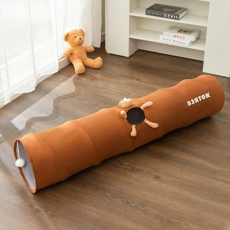 Foldable Cat Tunnel & Cozy Bed – Fun, Spacious & Easy to Store