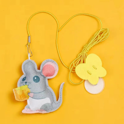 Elastic Hanging Cat Door Toy with Feather Wand