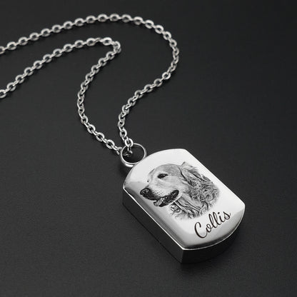 Pet Portrait Ash Pendant