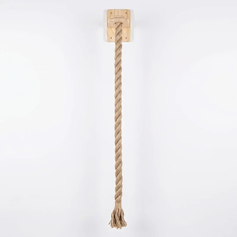 ClawClimb Wall-Mounted Cat Rope & Wood Scratcher