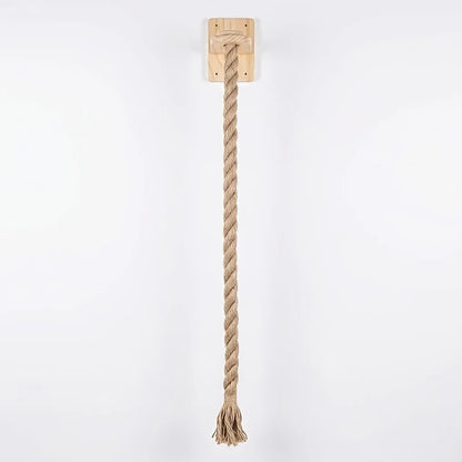ClawClimb Wall-Mounted Cat Rope & Wood Scratcher