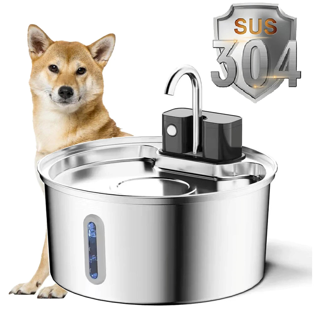 PureFlow Wireless Stainless Steel Pet Water Fountain