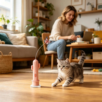 PounceSpin - 2-Mode Rechargeable Interactive Cat Toy