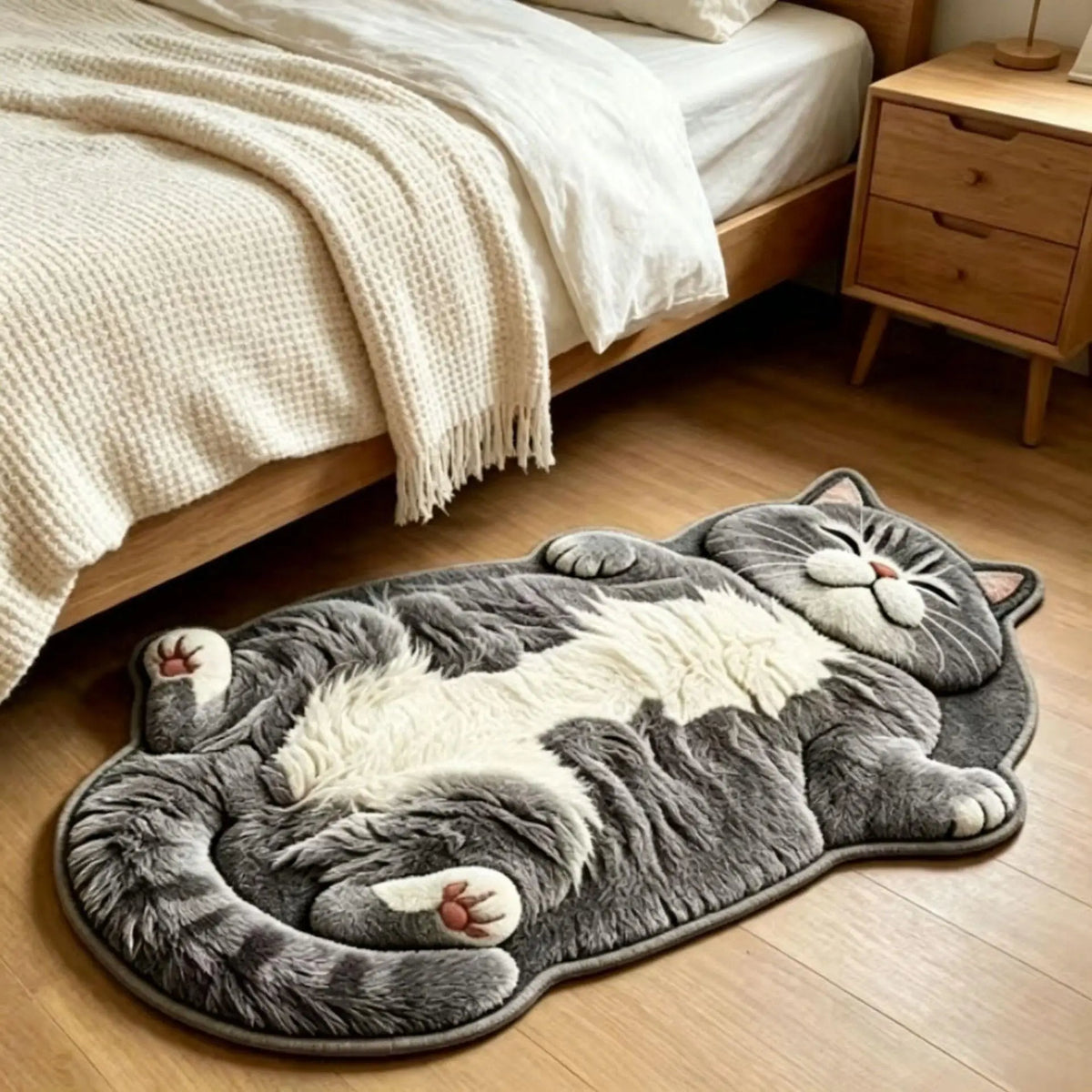 Chubby Tabby Cat Shaped Rug 🐱🤎