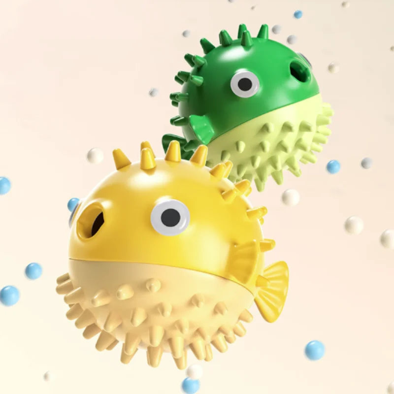 Bouncing Fish Dog Toy – Interactive Treat &amp; Sound Ball