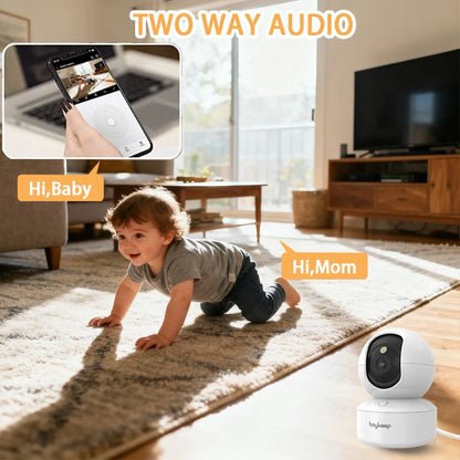 Boykeep 2K Smart Pet Camera with App Control | 360° Indoor Dog & Baby Monitor with Night Vision