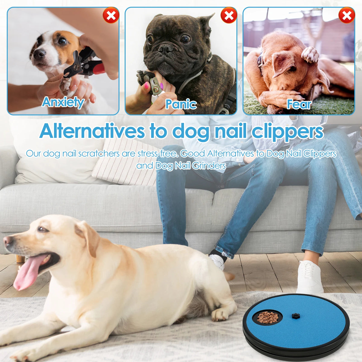 Rotating Pet Nail Scratcher & Treat Board for Dogs & Cats
