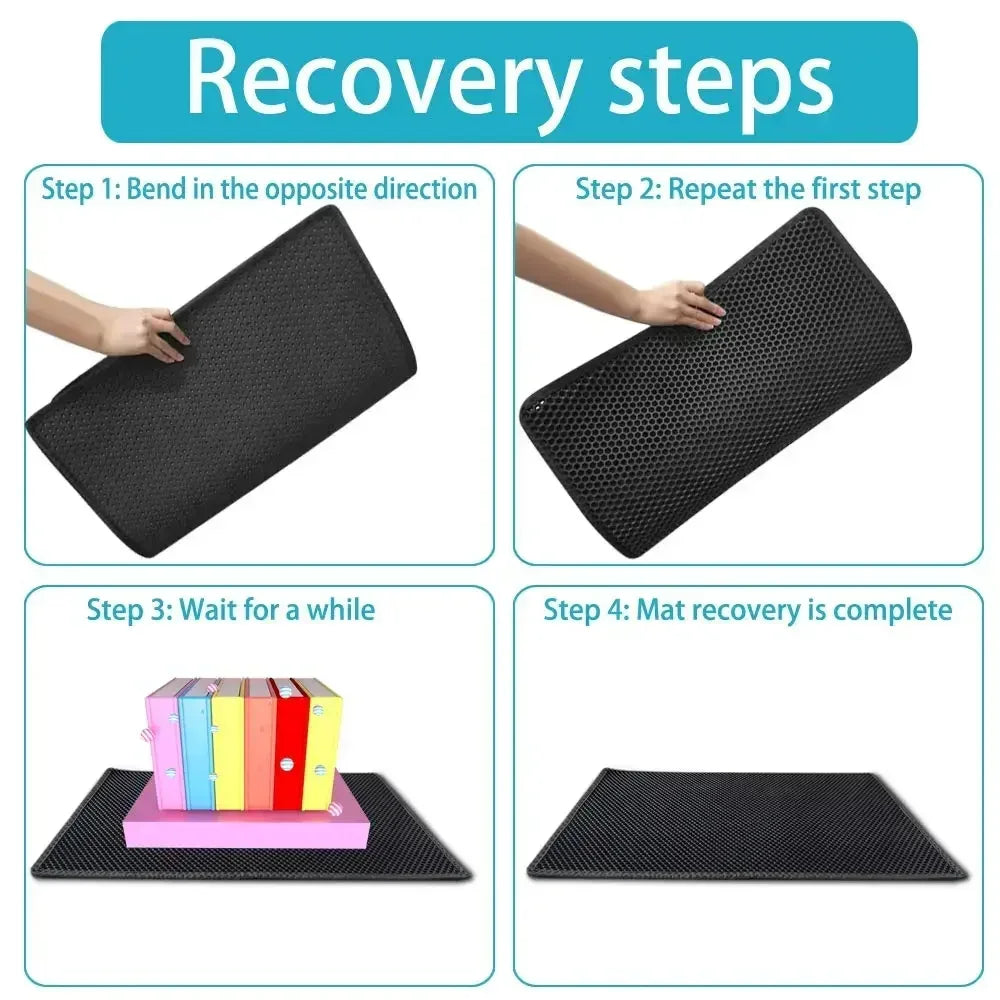 Waterproof Non-Slip Cat Litter Mat – Double Layer & Easy Clean Design