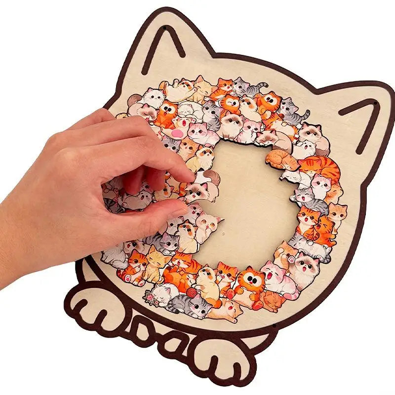 Cat or Dog Shaped Wooden Jigsaw Puzzle