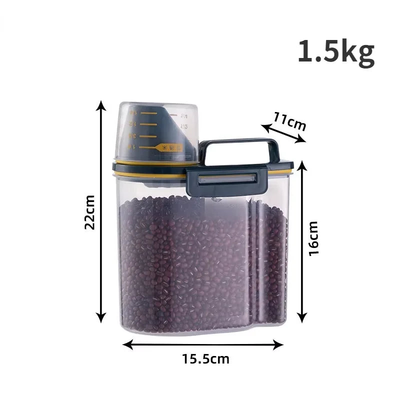 Dog & Cat Food Storage Container with Measuring Cup