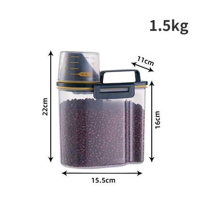 Dog & Cat Food Storage Container with Measuring Cup