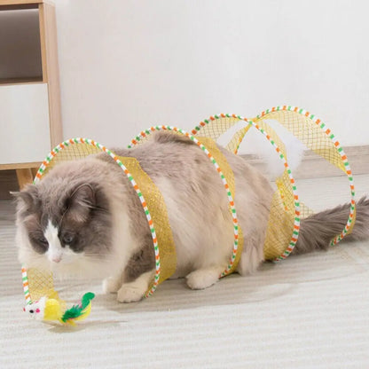 PounceCoil - Foldable S-Shape Interactive Cat Tunnel