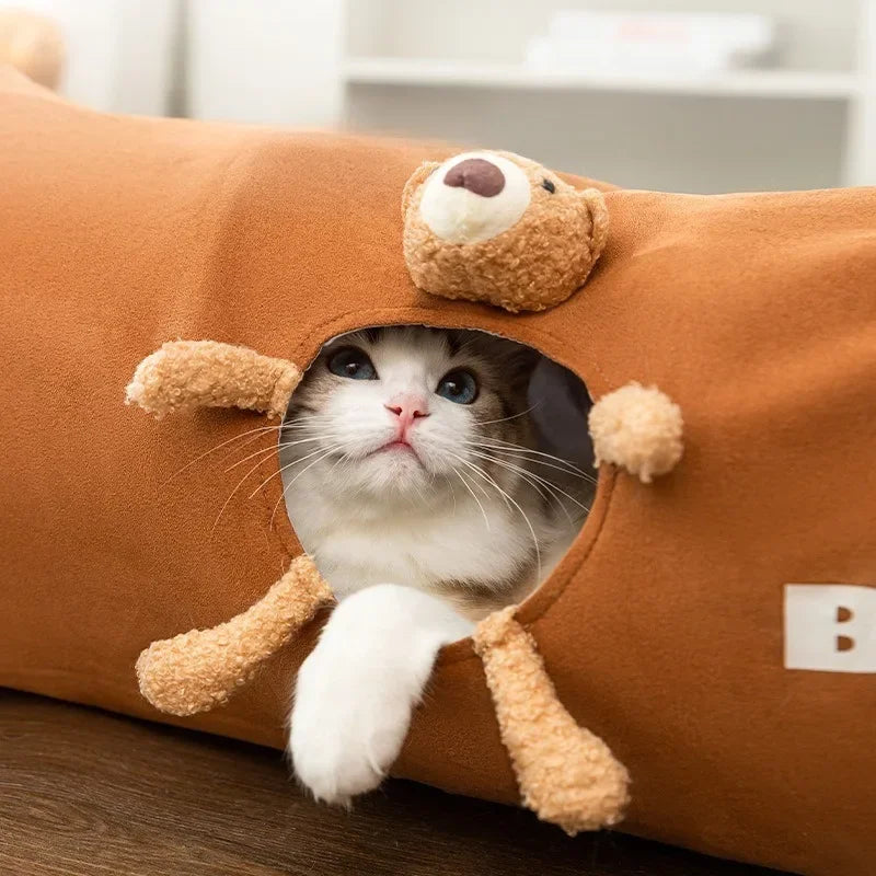 Foldable Cat Tunnel & Cozy Bed – Fun, Spacious & Easy to Store