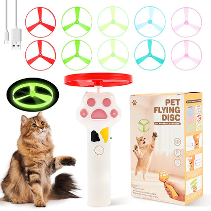 PounceFly - Rechargeable Flying Disc Cat Launcher