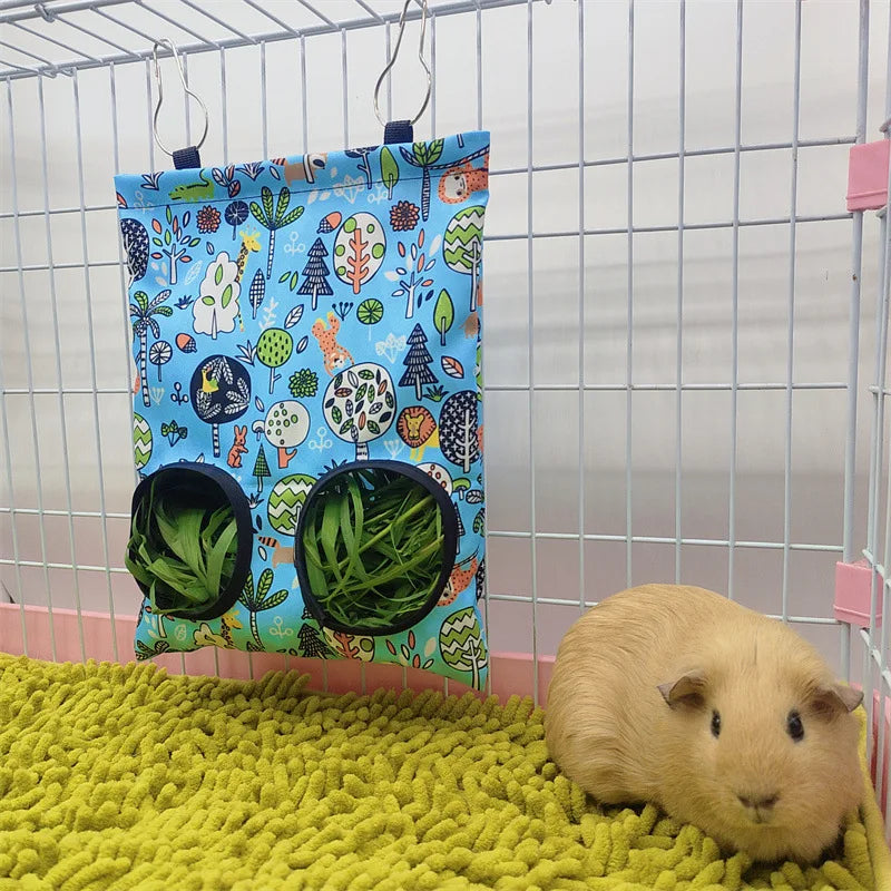 Hanging Hay Bag with Hooks – Ideal Feeder for Small Pets
