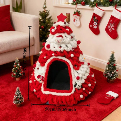 Christmas Tree Cat House & Cosy Bed