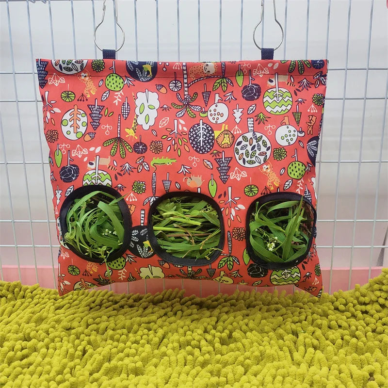 Hanging Hay Bag with Hooks – Ideal Feeder for Small Pets