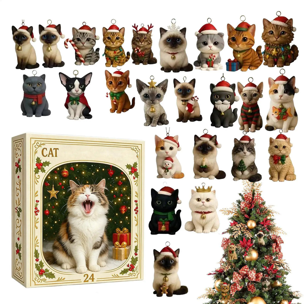24-Day Cat Christmas Countdown Calendar 🎄🐱