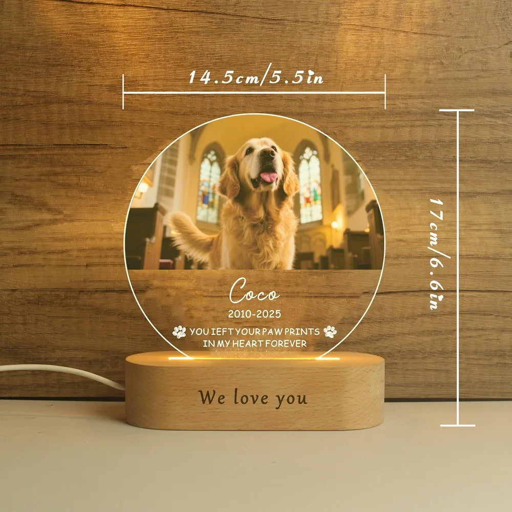 ✨ The GlowPaw – Personalized Pet Portrait Acrylic Lamp