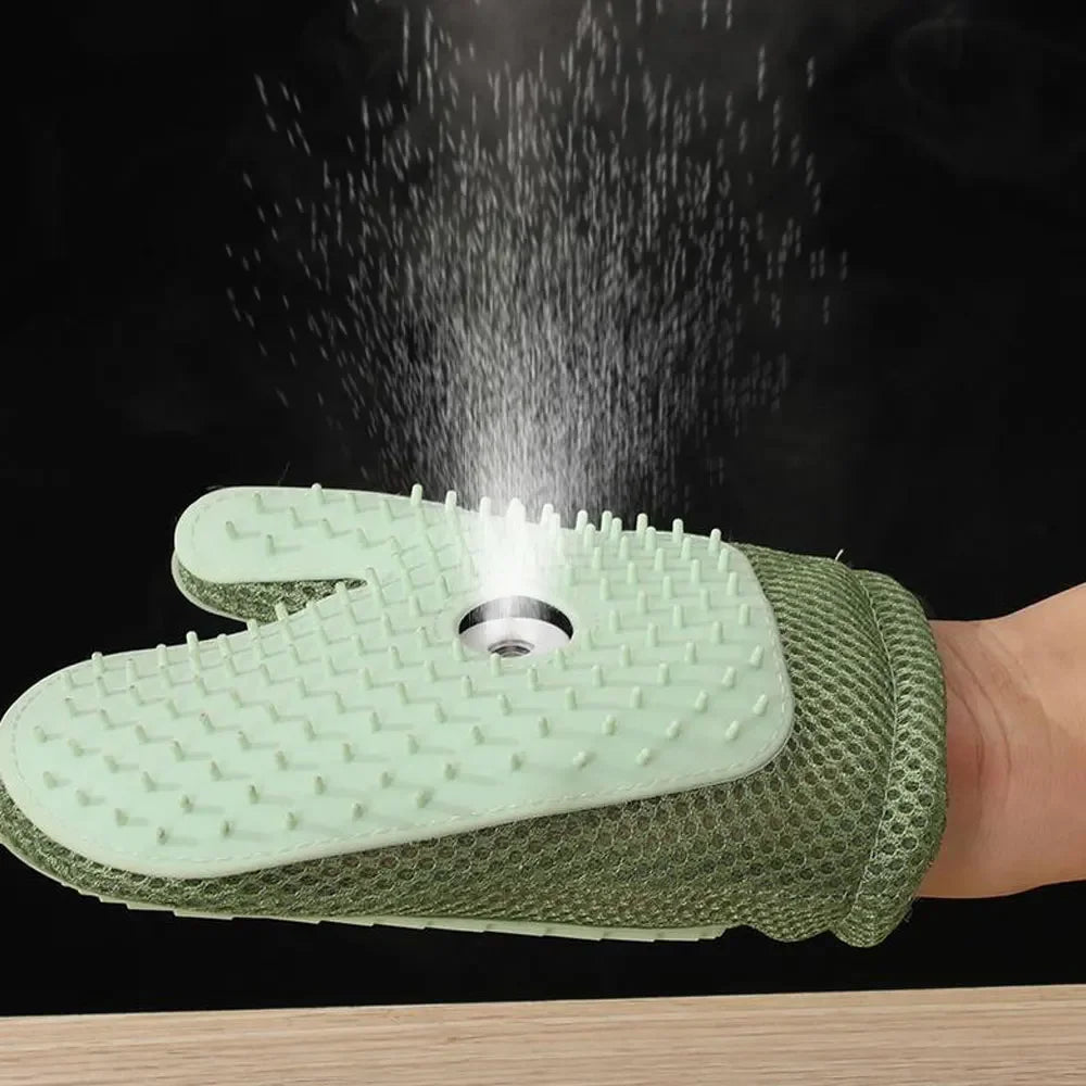 MistGroom Pet Spray Glove Brush for Cats & Dogs | Steam Grooming Hair Removal Mitt