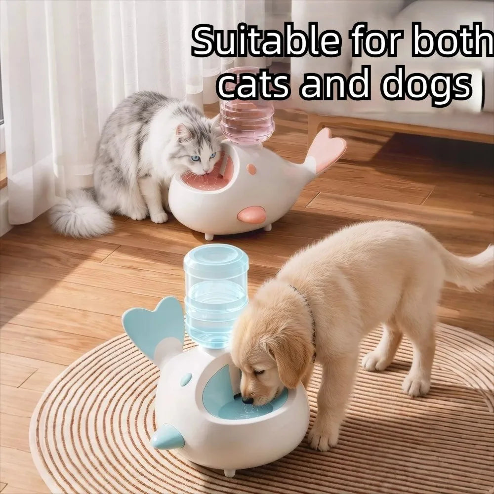 Whale-Shaped Gravity Pet Water Dispenser 🐳💧