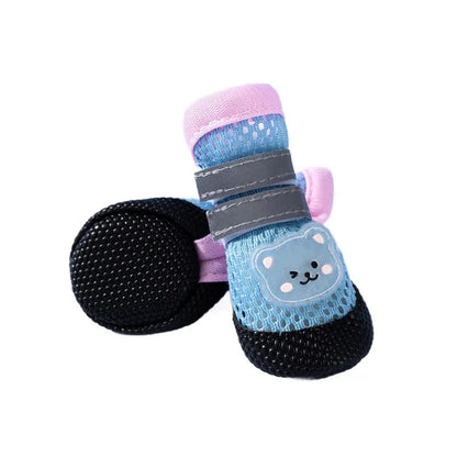 4-Piece Breathable Mesh Dog Shoes with Cute Bear Design