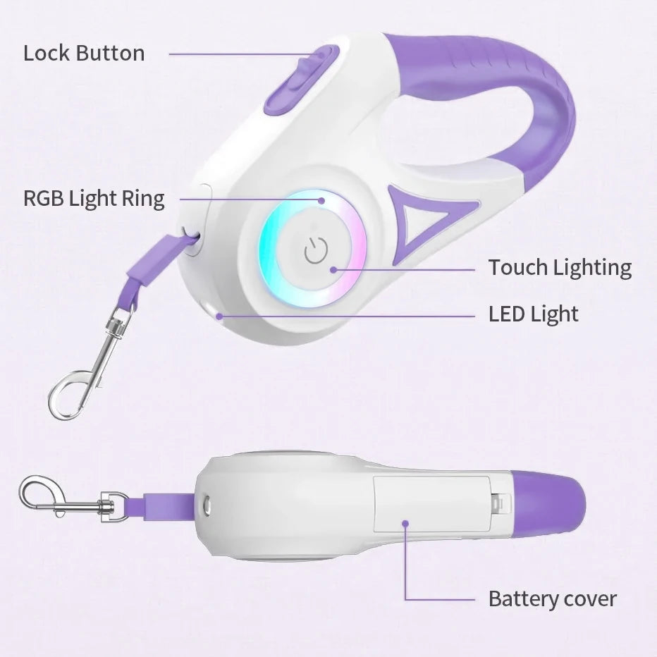 NightGuard LED Retractable Dog Leash