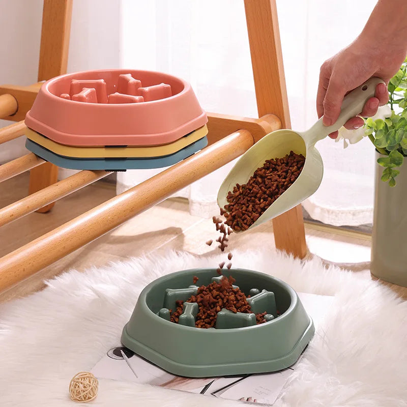 Pet Slow Feeding Bowl - Anti-Choking, Non-Slip Bowl for Cats & Dogs